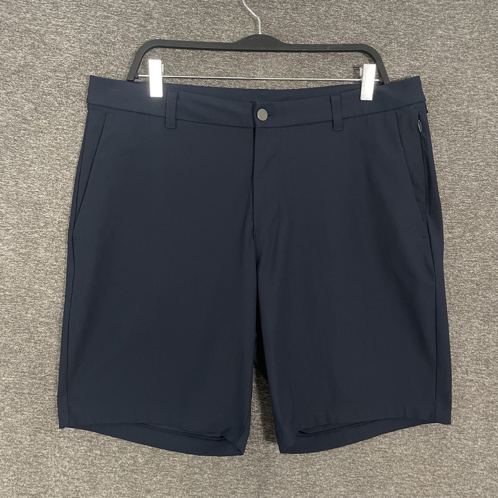 Lululemon Commission Shorts Mens 36 Blue Chino Stretch 9" Classic Fit Casual